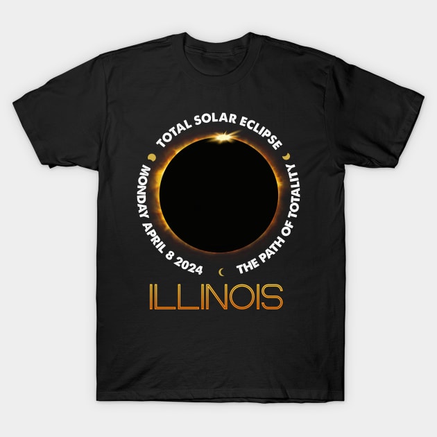 ILLINOIS Total Solar Eclipse 2024 American Totality April 8 T-Shirt by Sky full of art